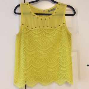 Sheer lace and studded top
